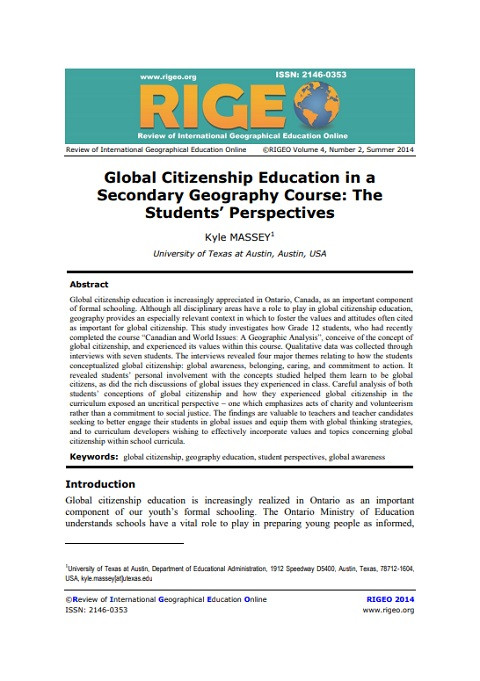 © Review of International Geographical Education Online 2014